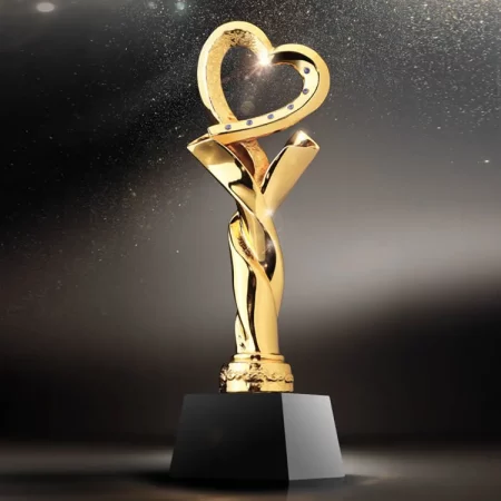 Love-shape-design-trophy-award-metal-golden-lagos