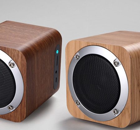 portable real wood bluetooth speaker