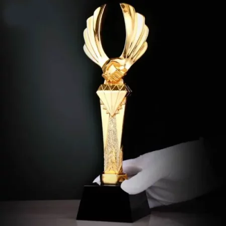 Wing Shape Golden Metal Trophy