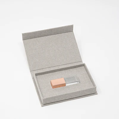 crystal transparent usb with box packaging