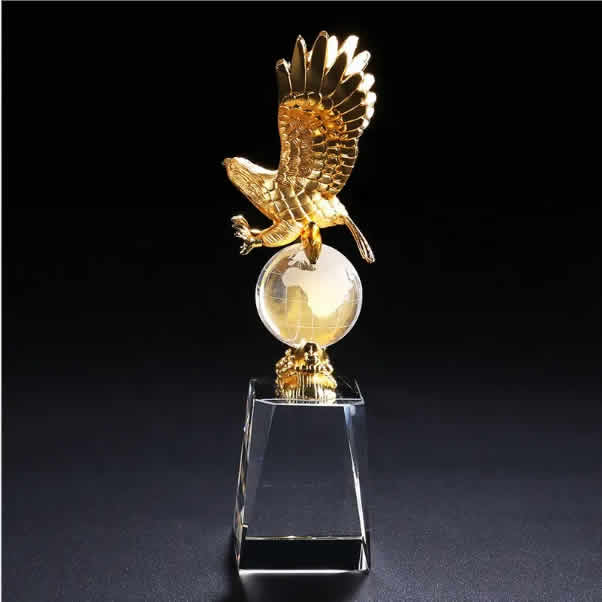 bird and globe award plaque design
