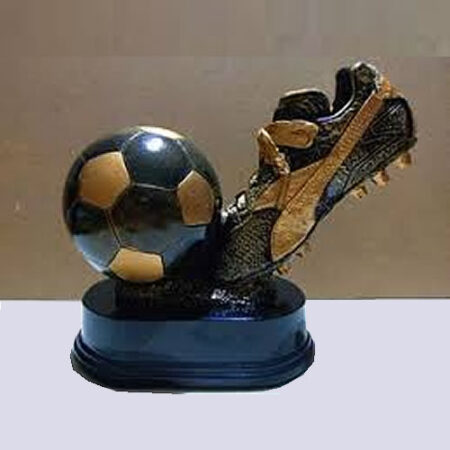 boot and ball soccer trophy design