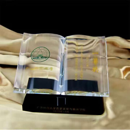 bible shaped crystal award trophy