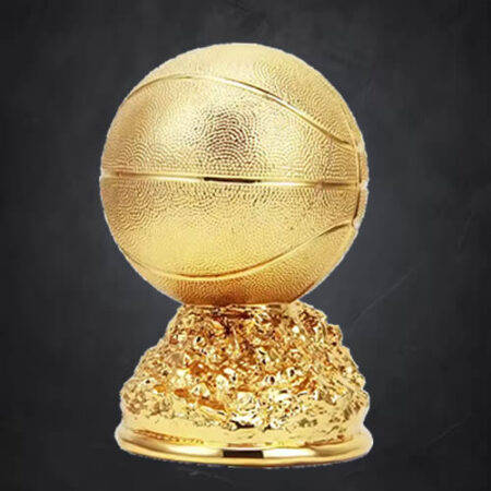 golden basket ball trophy