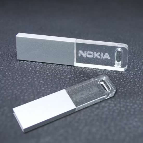 slim crystal usb drive design