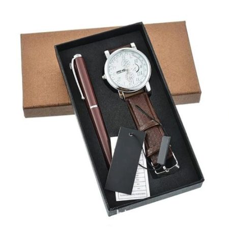 Brown Quartz Watch & Pen Corporate Gift Set in Nigeria
